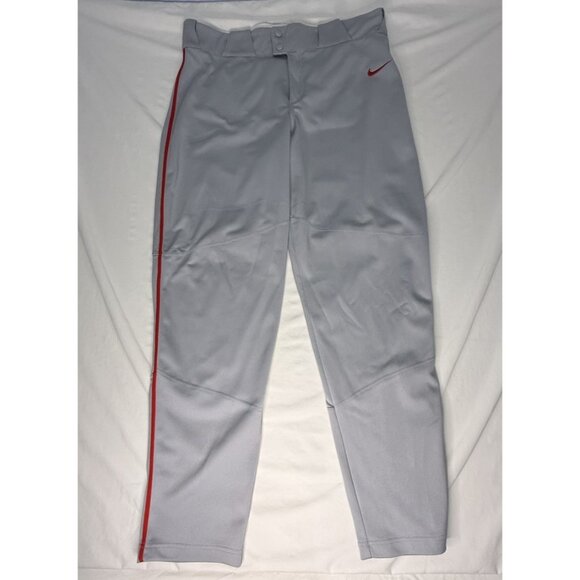 NIKE TEAM Baseball Pants Men's XL Grey Red - Picture 1 of 8